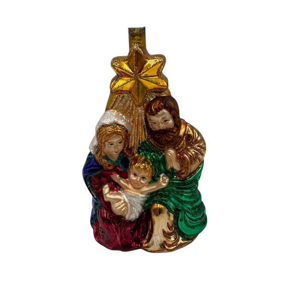 Old World Christmas Other - Old World Christmas Nativity Ornament Glass Holy Family Star Missing Hanger